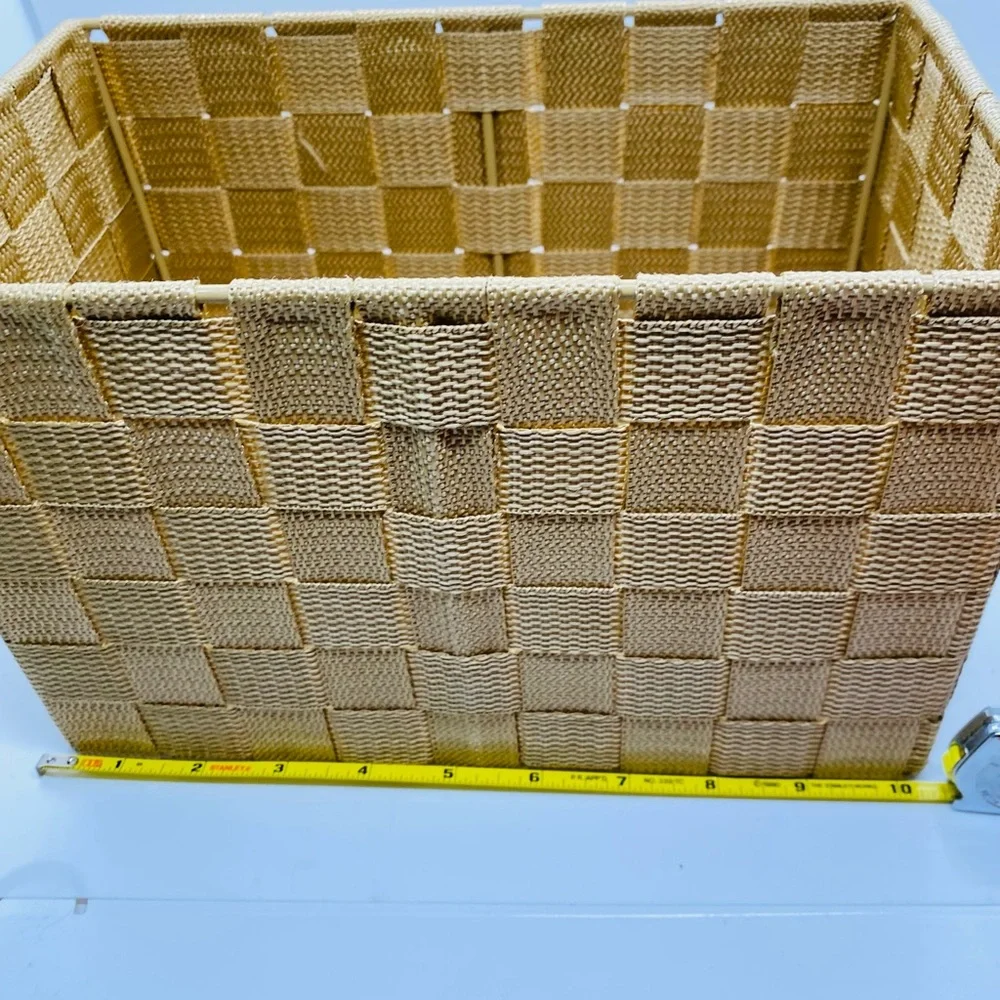 NWOT Fabric Basket Beige Holds Everything. 10”L x 6.5”H x6” W